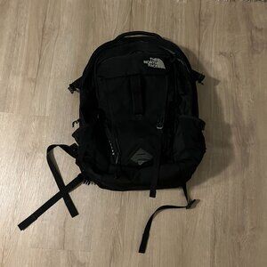 North Face Surge Backpack Black FlexVent Laptop Padded Straps Outdoor Travel Bag